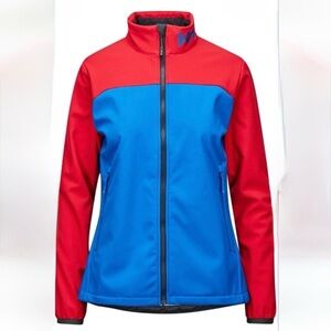 Helly Hansen Women’s XS Softshell Jacket Red Blue Colorblock  Fleece Like new